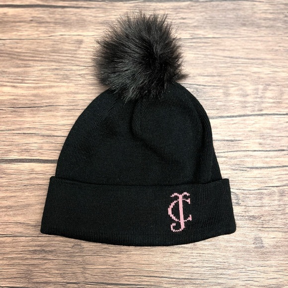 Juicy Couture Accessories - Juicy Couture Black Pom Beanie NWOT